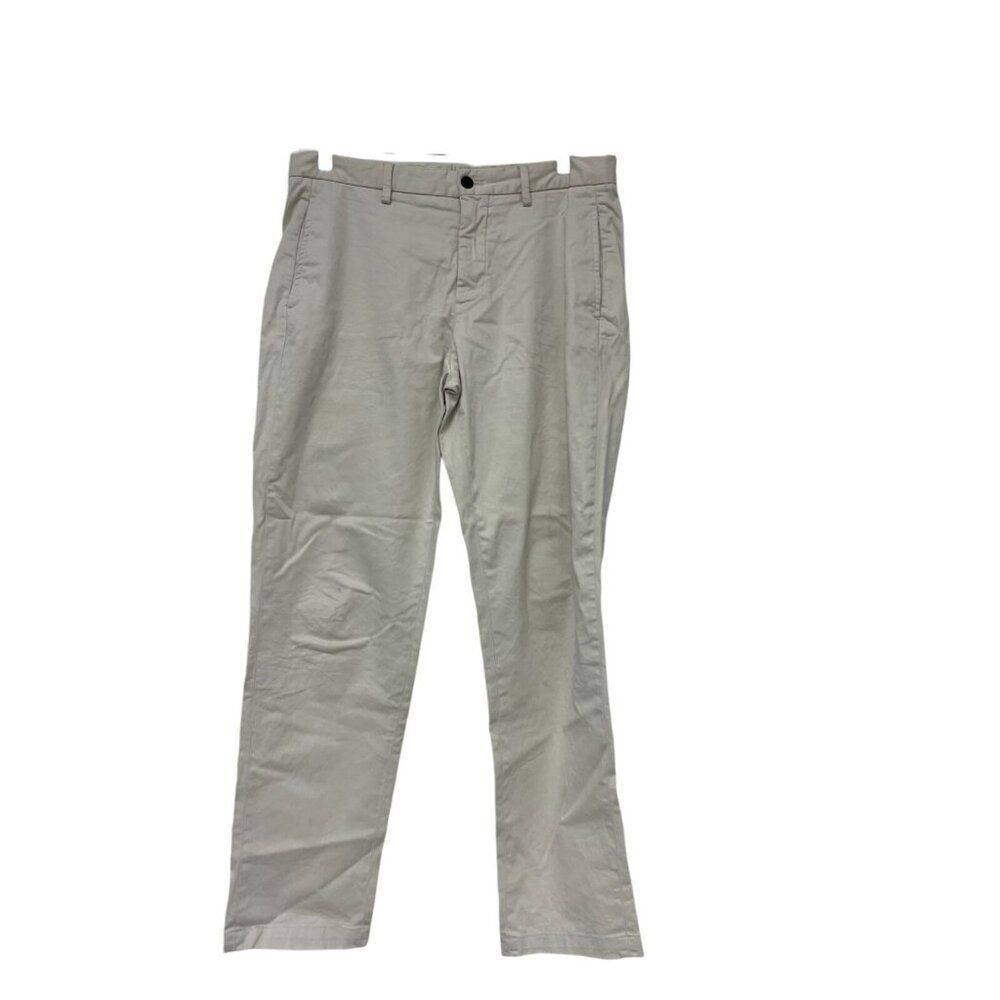Massimo Dutti Mens Pants EU 42 US 32 Chino Beige Tapered Fit Flat Front NWOT
